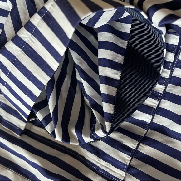 SACAI x Thomas MASON sz 2 S Striped Cropped Shirt Short Sleeve White Blue - Picture 11 of 15